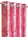 Romee Pink Leafy Patterned Set of 2 Door Curtains