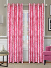 Romee Pink Leafy Patterned Set of 2 Door Curtains