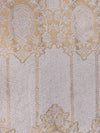 Romee Beige & Silver Floral Patterned Set of 2 Door Curtains