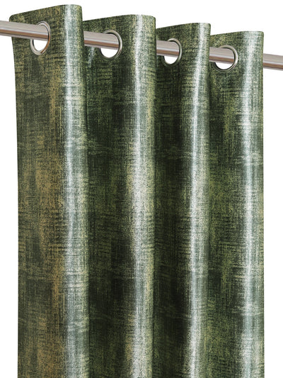 Romee Green Texture Patterned Set of 2 Door Curtains