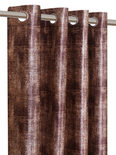 Romee Brown Texture Patterned Set of 2 Door Curtains
