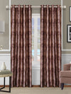 Romee Brown Texture Patterned Set of 2 Door Curtains