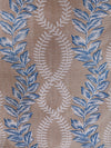 Romee Beige & Blue Floral Patterned Set of 2 Door Curtains