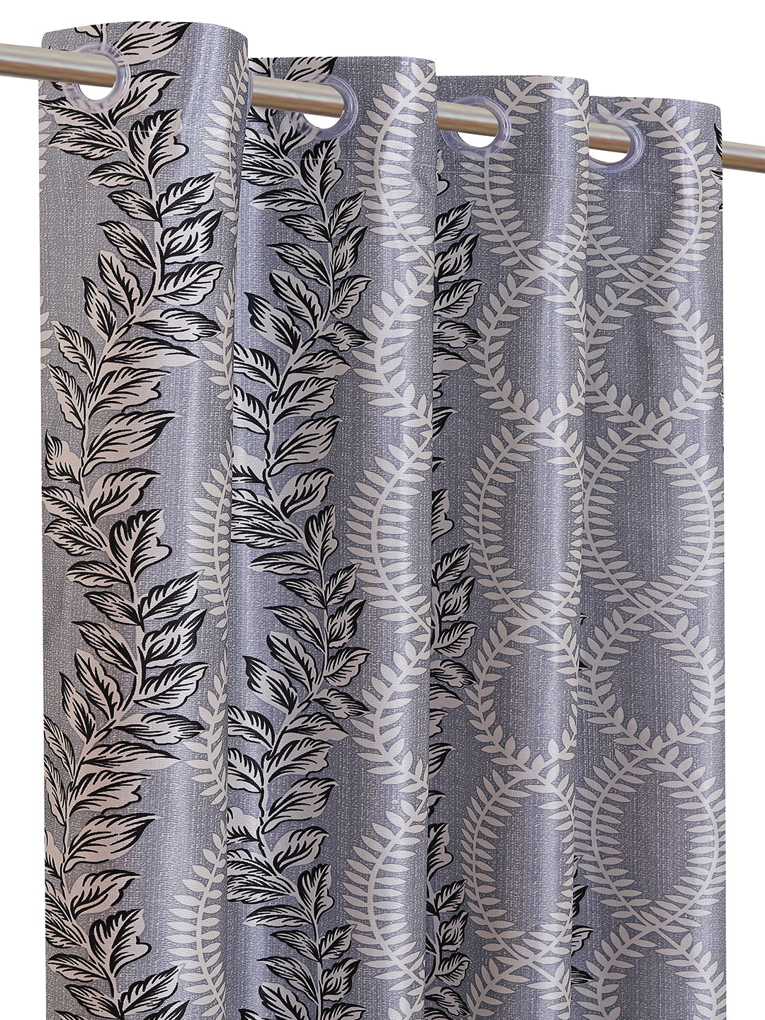 Romee Grey Floral Patterned Set of 2 Door Curtains