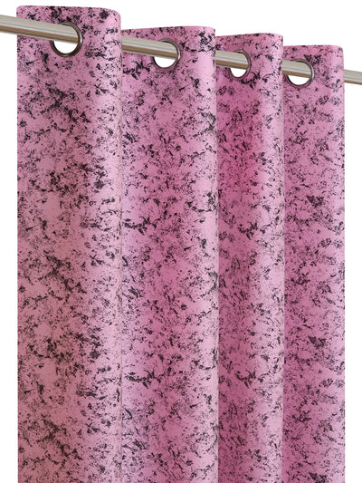Romee Pink Texture Patterned Set of 2 Door Curtains