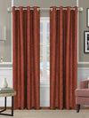 Romee Brown Texture Patterned Set of 2 Door Curtains