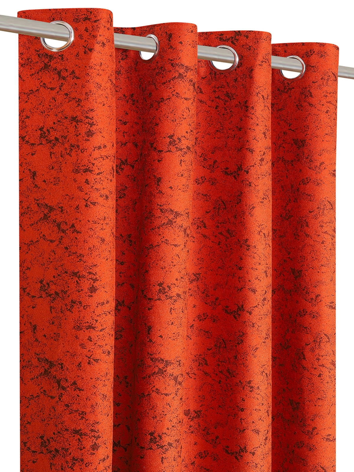 Romee Red Texture Patterned Set of 2 Door Curtains