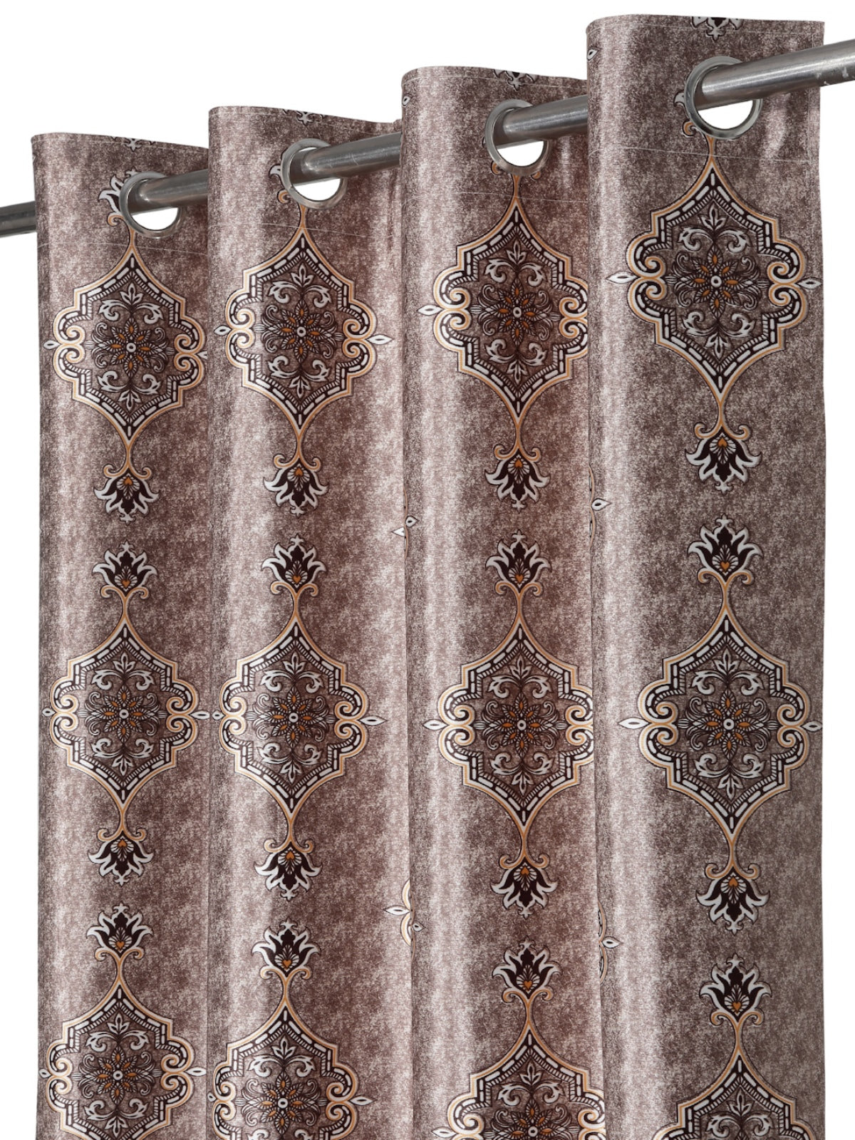 Romee Brown Ethnic Motifs Patterned Set of 2 Door Curtains