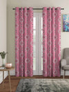 Romee Pink Ethnic Motifs Patterned Set of 2 Door Curtains