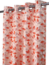 Romee Orange & Beige Leafy Patterned Set of 2 Door Curtains