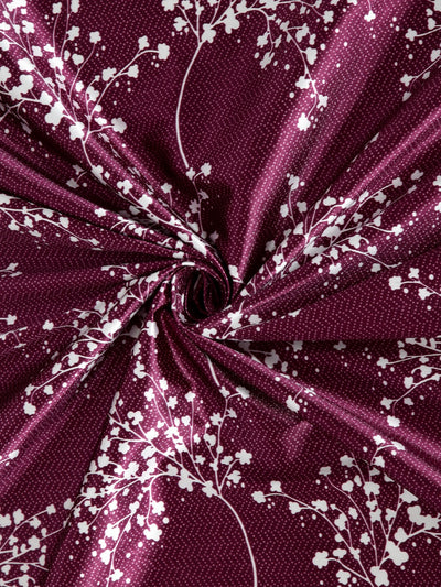 Romee Purple Floral Patterned Set of 2 Door Curtains