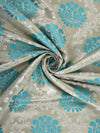 Romee Turquoise & Silver Ethnic Motifs Patterned Set of 2 Door Curtains