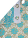 Romee Turquoise & Silver Ethnic Motifs Patterned Set of 2 Door Curtains