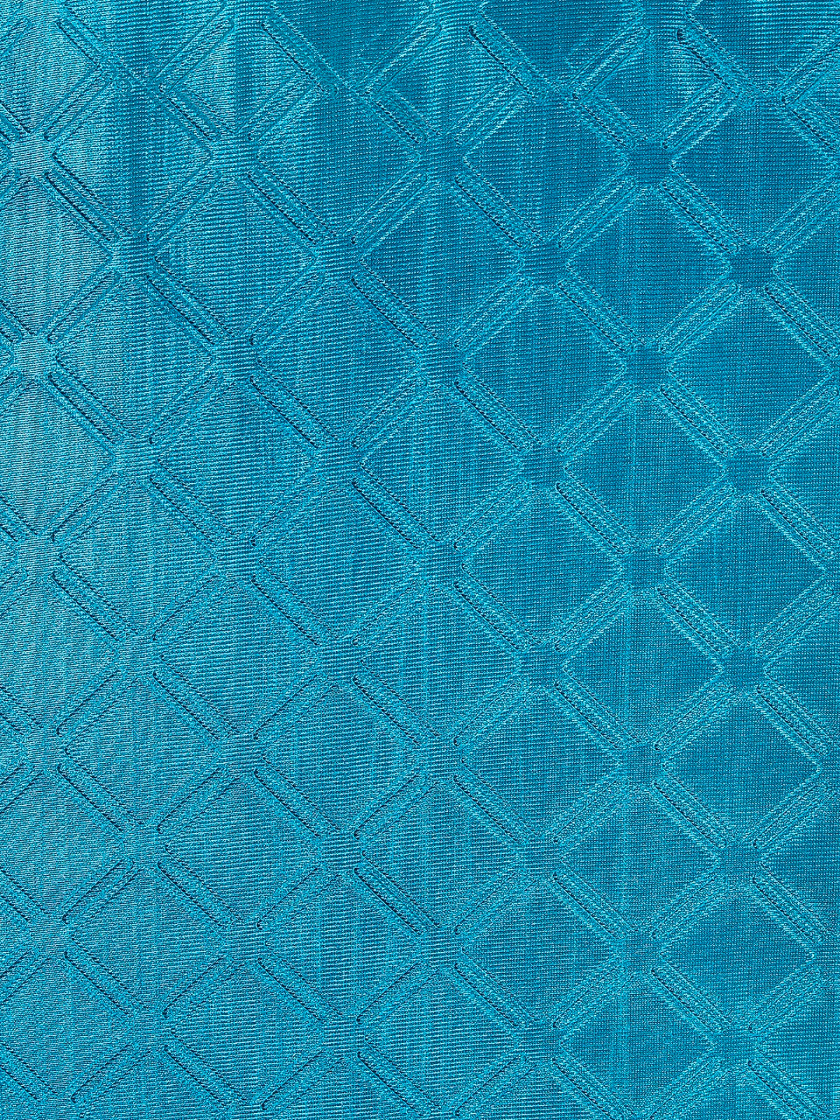 Romee Turquoise Blue Geometric Patterned Set of 2 Long Door Curtains