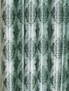 Romee Teal Green Damask Patterned Set of 2 Long Door Curtains