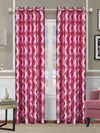 Romee Pink Damask Patterned Set of 2 Long Door Curtains