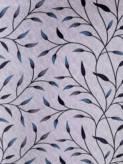 Romee Silver Leafy Patterned Set of 2 Long Door Curtains