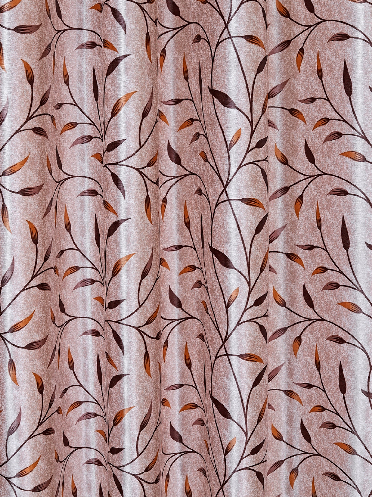 Romee Beige Leafy Patterned Set of 2 Long Door Curtains