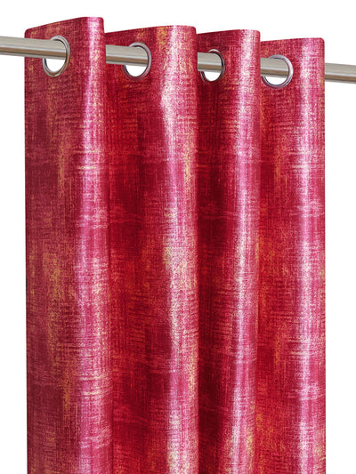 Romee Pink Texture Patterned Set of 2 Long Door Curtains