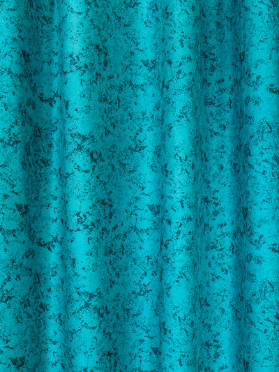 Romee Teal Green Texture Patterned Set of 2 Long Door Curtains