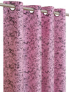 Romee Pink Texture Patterned Set of 2 Long Door Curtains