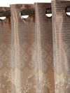 Brown & Yellow Set of 1 Floral Room Darkening Long Door Curtain