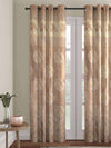 Brown & Yellow Set of 1 Floral Room Darkening Long Door Curtain