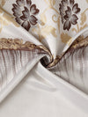 Brown & White Set of 1 Floral Room Darkening Long Door Curtain