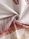 Maroon & White Set of 1 Floral Room Darkening Long Door Curtain