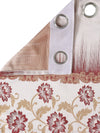 Maroon & White Set of 1 Floral Room Darkening Long Door Curtain