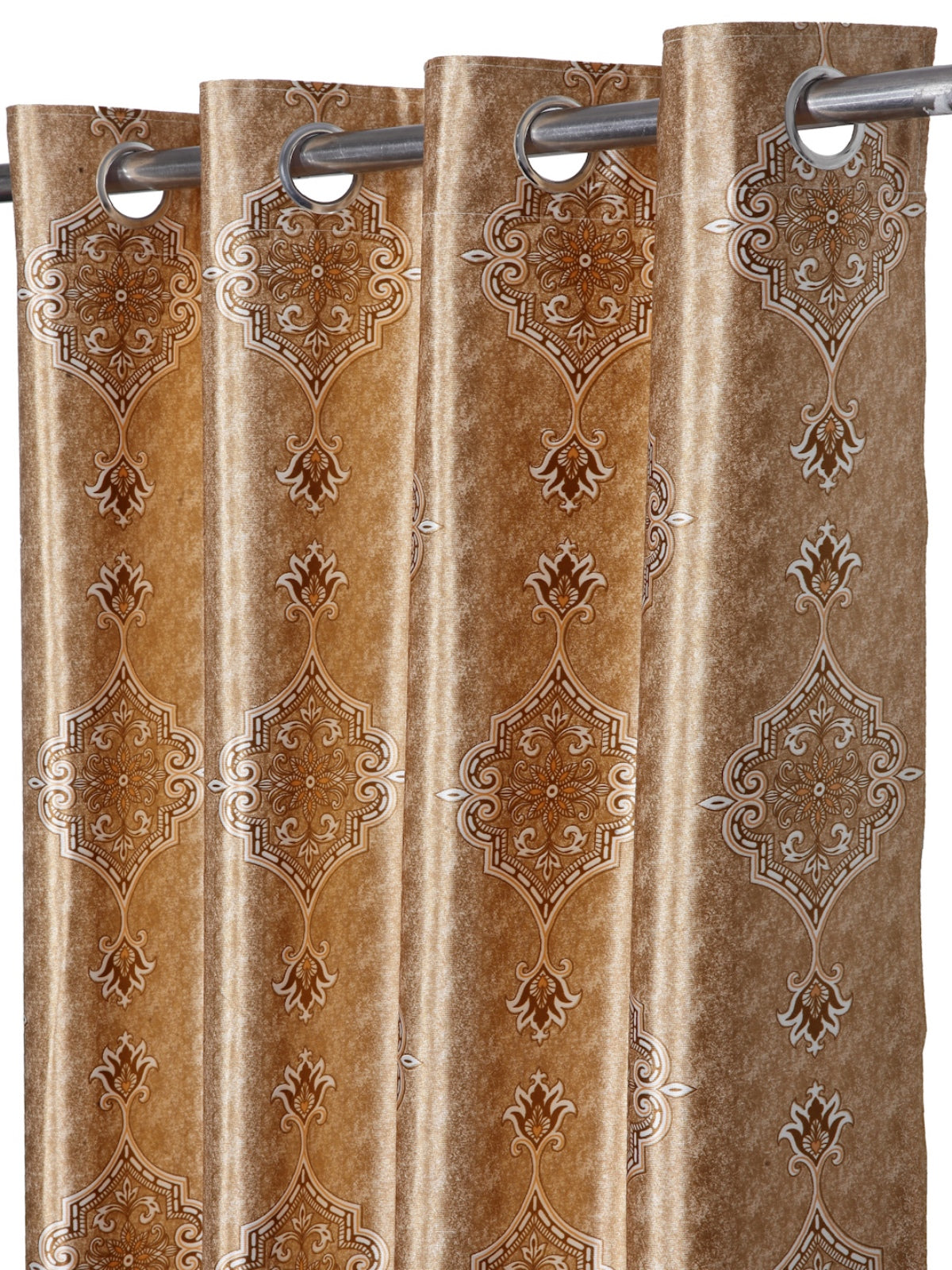 Romee Gold Ethnic Motifs Patterned Set of 2 Long Door Curtains