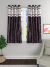 Romee Coffee Brown Floral Patterned Set of 2 Window Curtains