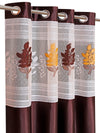 Romee Brown Floral Patterned Set of 2 Window Curtains