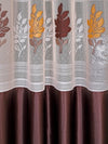 Romee Brown Floral Patterned Set of 2 Window Curtains