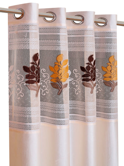 Romee Cream Floral Patterned Set of 2 Window Curtains