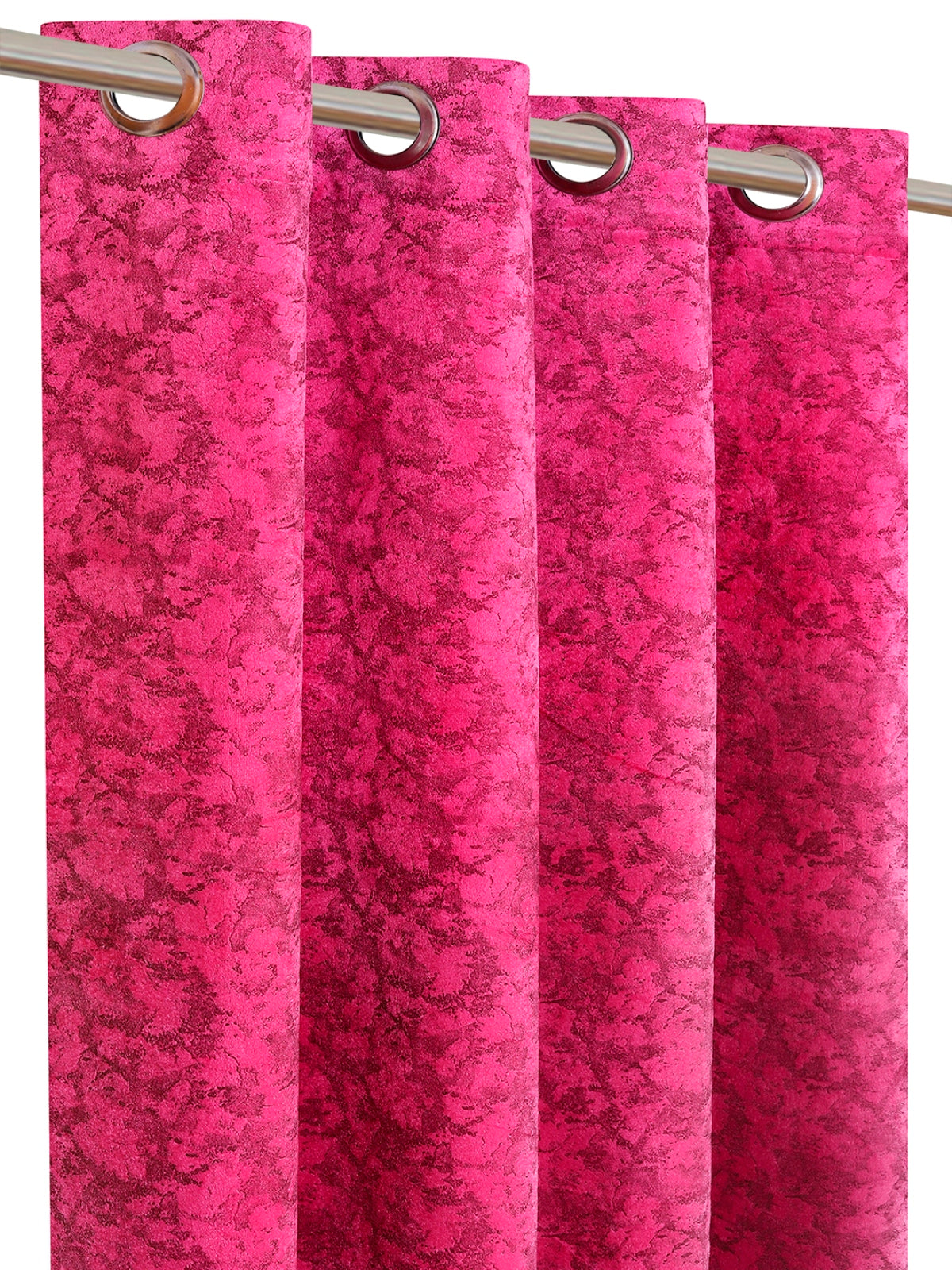 Romee Pink Texture Patterned Set of 2 Door Curtains