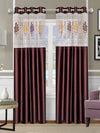 Romee Brown Floral Patterned Set of 2 Door Curtains