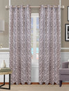 Romee Grey & Beige Texture Patterned Set of 2 Door Curtains