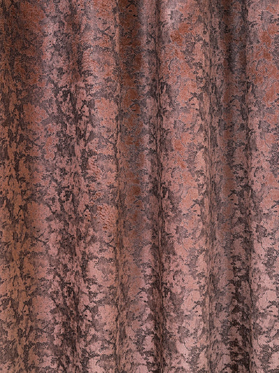 Romee Brown Texture Patterned Set of 2 Long Door Curtains