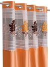 Romee Gold Floral Patterned Set of 2 Long Door Curtains