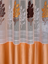 Romee Gold Floral Patterned Set of 2 Long Door Curtains