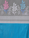 Romee Turquoise Blue Floral Patterned Set of 2 Long Door Curtains