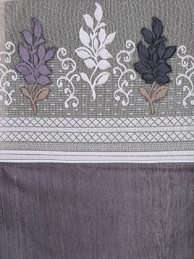 Romee Grey Floral Patterned Set of 2 Long Door Curtains