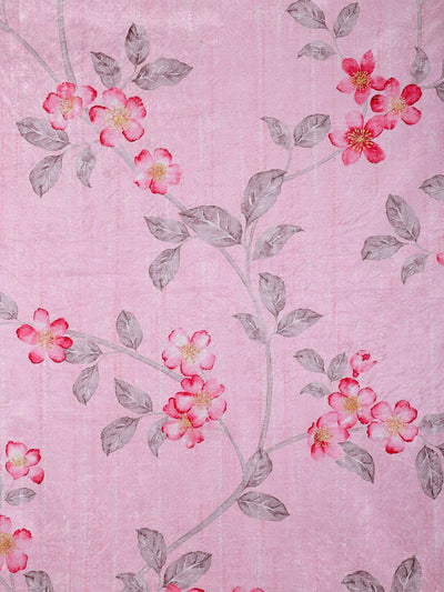 Romee Pink Floral Patterned Set of 1 Door Curtains