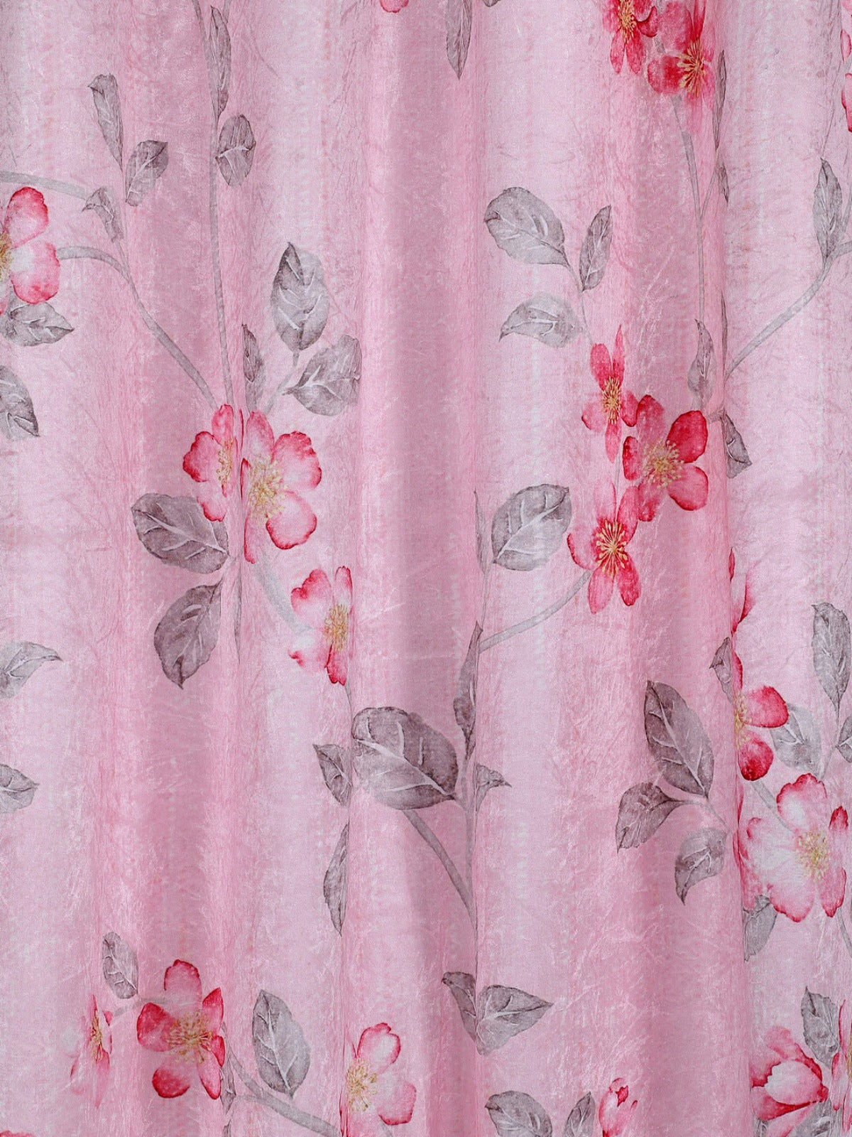 Romee Pink Floral Patterned Set of 1 Door Curtains