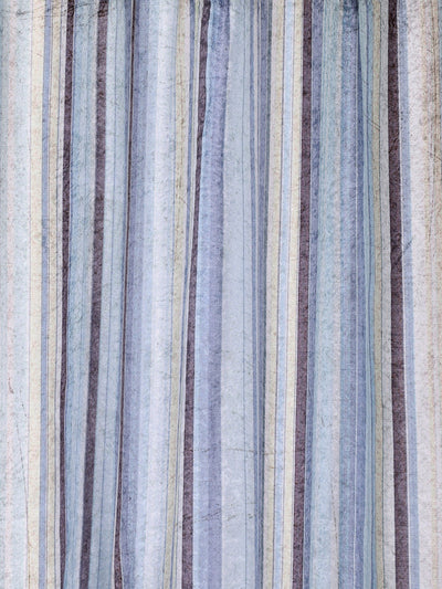 Romee Blue Striped Patterned Set of 1 Door Curtains