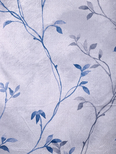 Romee Light Blue Floral Patterned Set of 1 Door Curtains