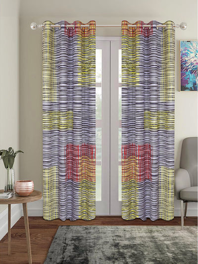 Romee Multicolor Abstract Patterned Set of 1 Door Curtains
