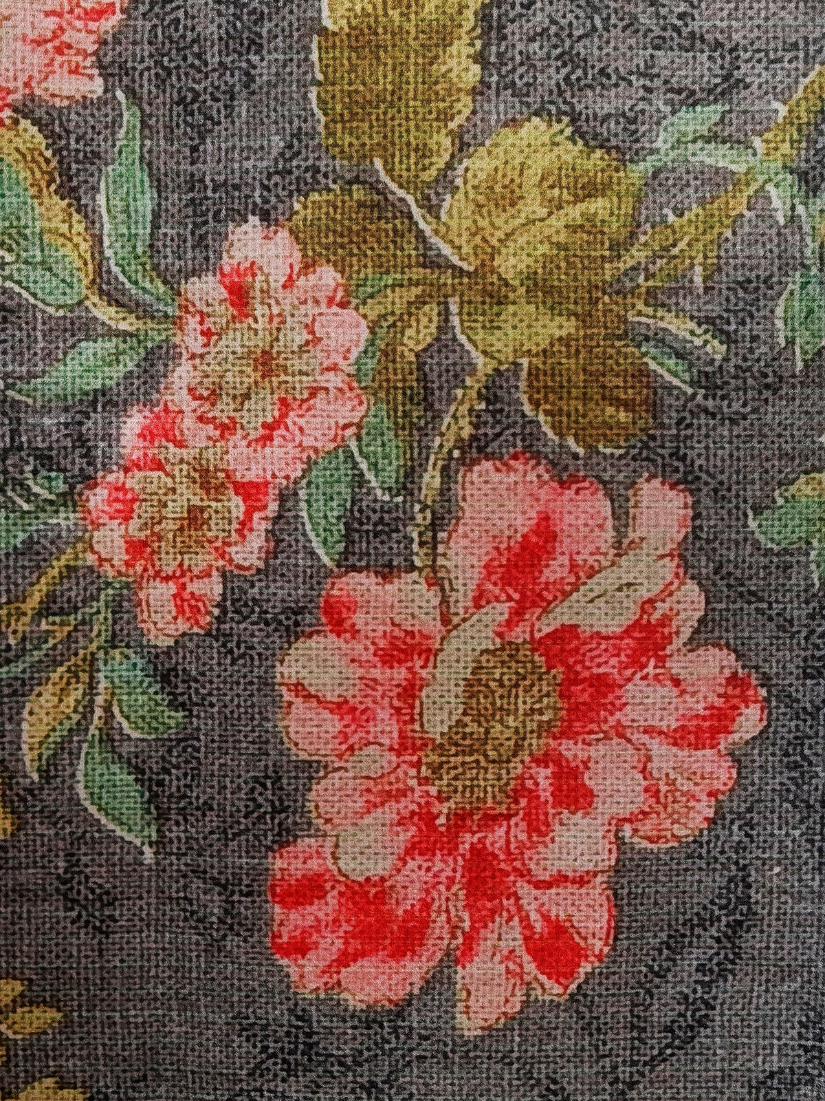 Romee Grey Floral Patterned Set of 1 Door Curtains