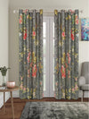 Romee Grey Floral Patterned Set of 1 Door Curtains